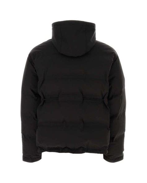 Valentino Zip Up Drawstring Hooded Jacket In Black For Men Lyst