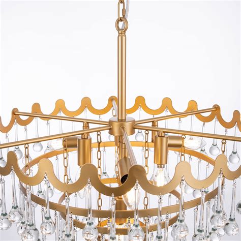 Wellmet Modern Crystal Chandelier 24 Round 4 Tier Crystal Chandelier