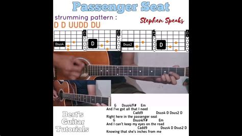 Passenger Seat Stephen Speaks Guitar Chords W Lyrics And Strumming Tutorial Youtube