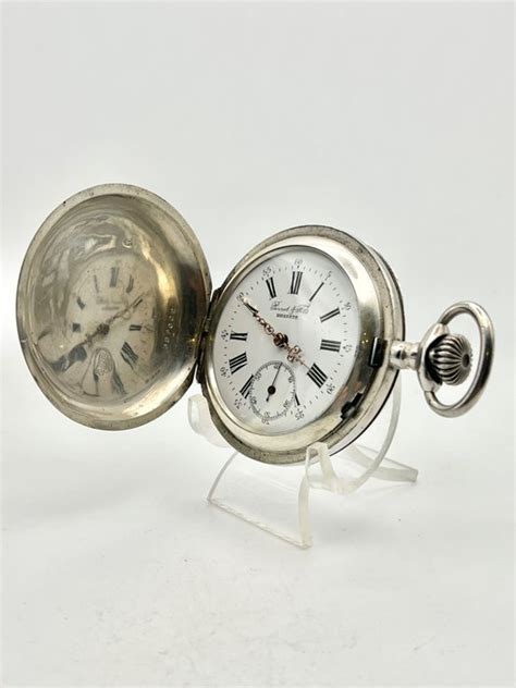 Perret Fils Grande Savonette Argento Ancre Rubis Orologio