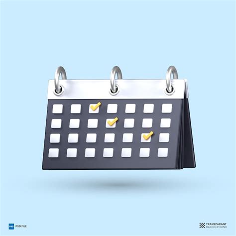 Premium PSD 3d Icon Calendar Object 3d Render Illustration