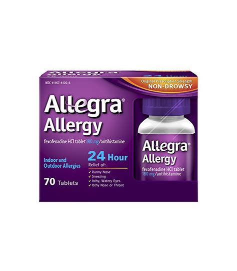 Allegra Adulte 24 heures Allergie Comprimés 180mg 70 Count