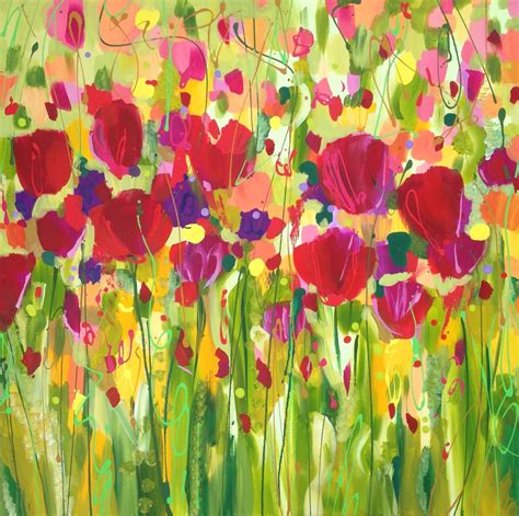 Tulip Abstract Painting By Leanne Hughes Abstract Flower Painting