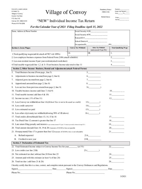 Fillable Online NEW Individual Income Tax Return Fax Email Print ...