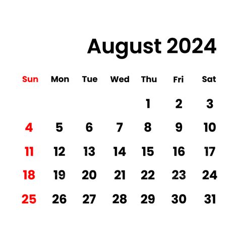 2024 Calendar Transparent Background Hd August 2024 Calendar Printable