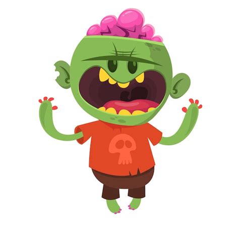 Premium Vector Cartoon Scary Zombie Halloween Vector Illustration