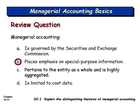 Chapter Chapter Managerial Accounting Accounting