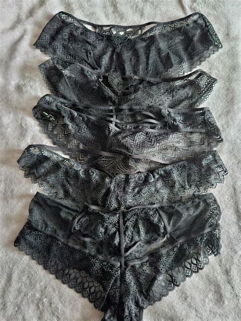 Lot Shortys Tangas En Dentelle Noire Undiz Beebs