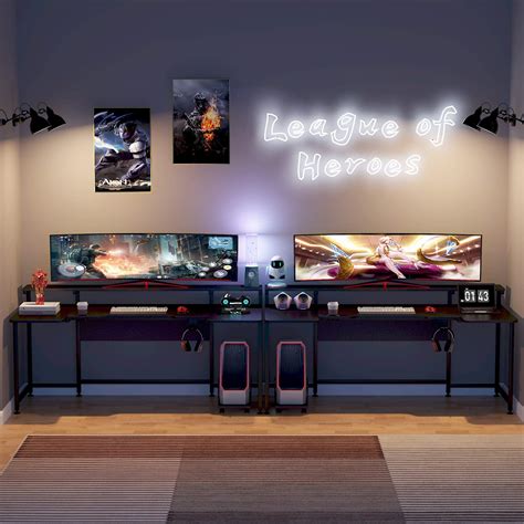 Buy Tribesigns U Shaped Computer Desk With Hutch 74 8 Inches Gaming