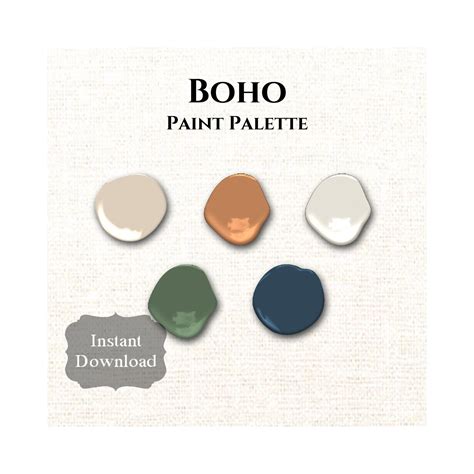 Boho Paint Color Palette Paint Scheme Earthy Sherwin Williams Etsy