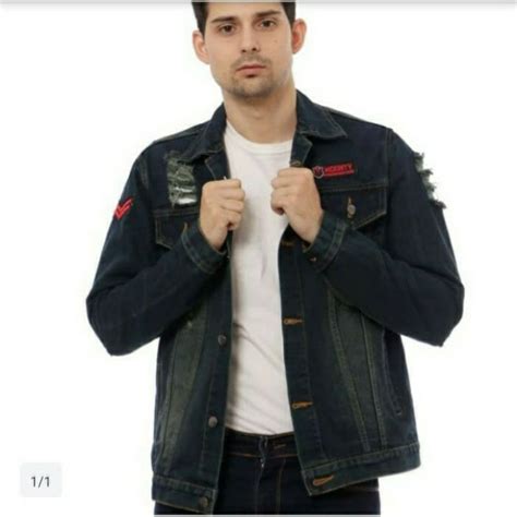 Jual Jaket Jeans Pria Maco Uk Mlxl Biru Dongker M Bandung Shopee