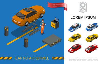 Car Service Isometric Icons Royalty Free Vector Image