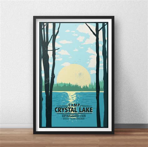 Camp Crystal Lake Travel Poster Wall Art Prints Canvas Wall Art