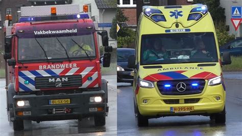 Brandweer En Ambulances Met Spoed Naar En Van Meldingen In Nijmegen En