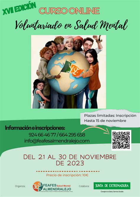 XVII EDICIÓN CURSO VOLUNTARIADO EN SALUD MENTAL FEAFES Almendralejo