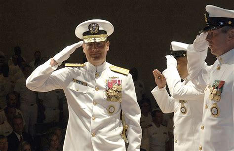 US Navy USN Rear Admiral RADM Jeffrey L Fowler Salutes While