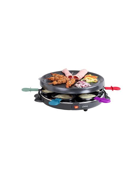 Appareil A Raclette 6 Personnes Livoo 800 Watt Noir DOC207 Prix En