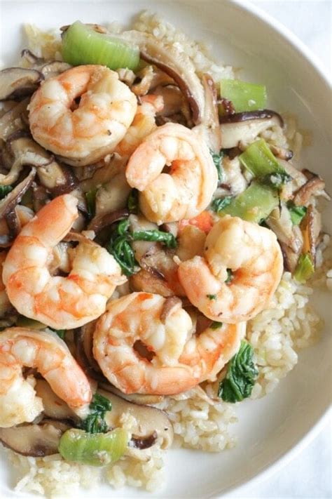 Garlicky Shrimp Stir Fry With Shiitakes And Bok Choy Skinnytaste