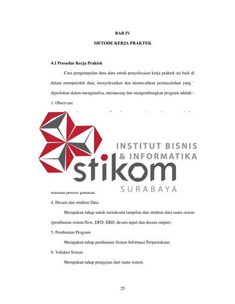 Pdf Bab Iv Metode Kerja Praktek Prosedur Sir Stikom Edusir