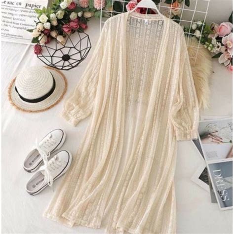 jual jasmin long outer cardigan lace busana pantai shopee indonesia