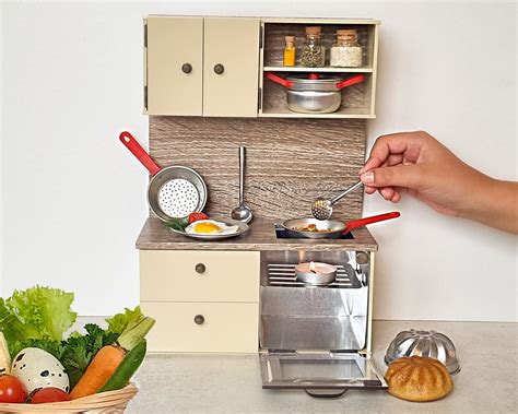 Miniature REAL COOKING KITCHEN Set Tiny Cooking Stove Mini Kitchen Pots ...