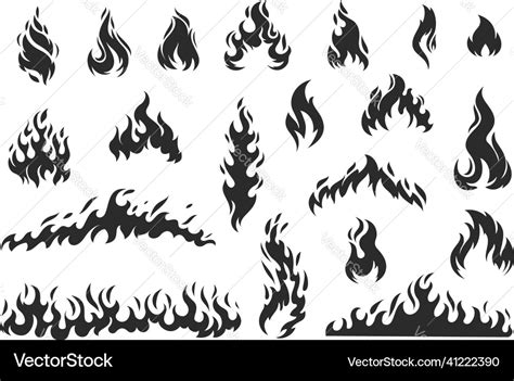 Fire Flame Silhouette Royalty Free Vector Image