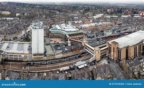 Aerial View Of Harrogate Train Station And Town Centre Editorial Photo