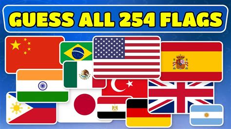 Guess All 254 The Flags In The World Ultimate Flag Quiz Youtube