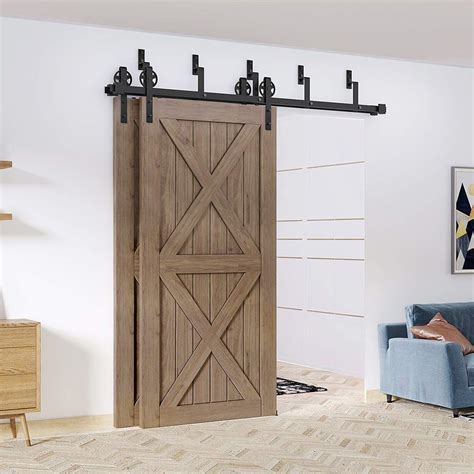 WINSOON Sliding 6FT Bypass Barn Door Hardware Double Door Bypassing