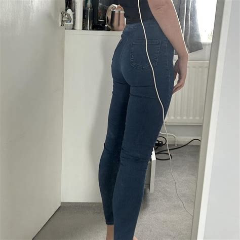 Topshop Blue High Waisted Joni Jeans W28 L34 Depop