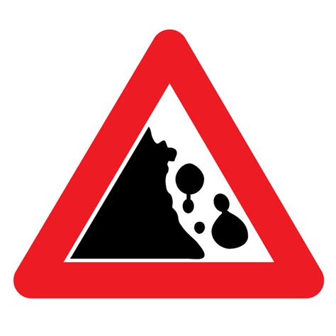 Falling rocks road sign Royalty Free Stock SVG Vector