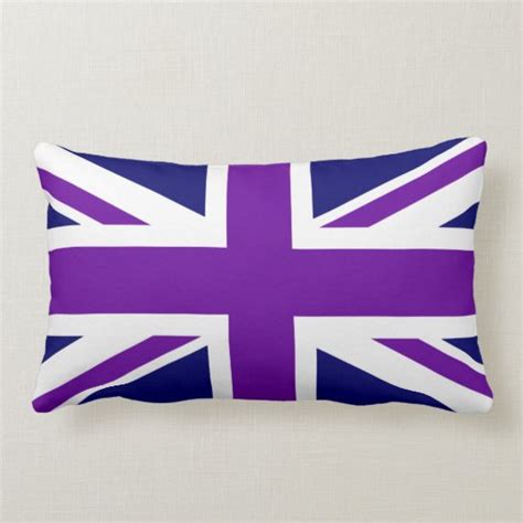 Create Custom Purple Union Jack Lumbar Pillow Zazzleca