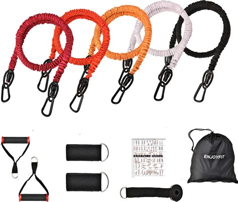 Enjoyfit 11 Pcs Resistance Bands Set Exercise Tubes 63 Inchs Workout