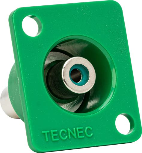 Connectronics Recessed Panel Mount Rca Barrel Female To Female Green