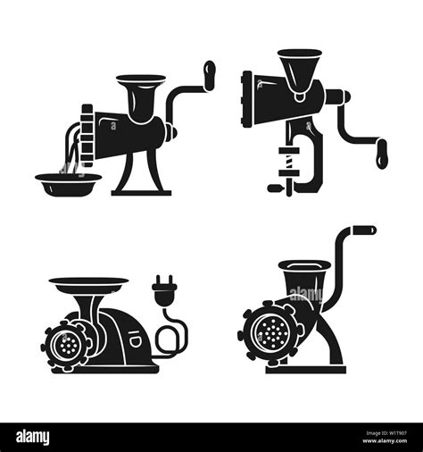 Meat Grinder Icons Set Simple Set Of Meat Grinder Vector Icons For Web