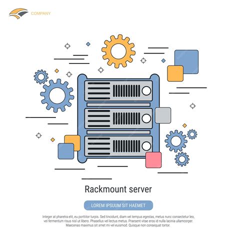 Premium Vector Rackmount Server Flat Contour Style Vector Concept Illustration