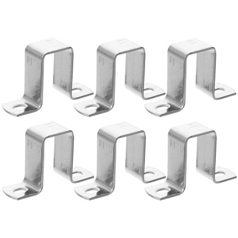 6 Pcs Clamps Brackets for Wood Posts U Shaped Bracket Pipe Brackets ...