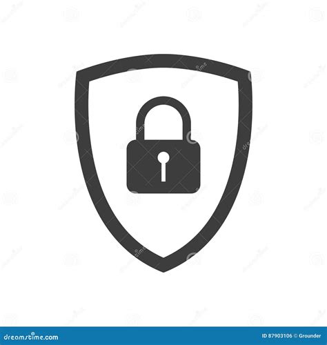 Security Icon Shield Lock Stock Vector Illustration Of Safety Protect 87903106