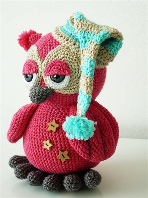 Crochet Pattern Owl Pinky Amigurumi PDF Cute Sleepy Pink Owl Etsy