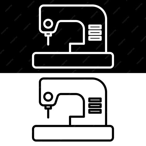 Premium Vector Sewing Machine Icon Vector Black And White Version