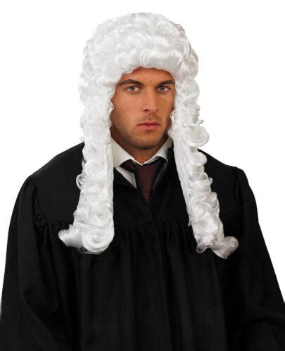 Men S White Judge S Wig For Adult Court Barrister Fancy Dress Costume