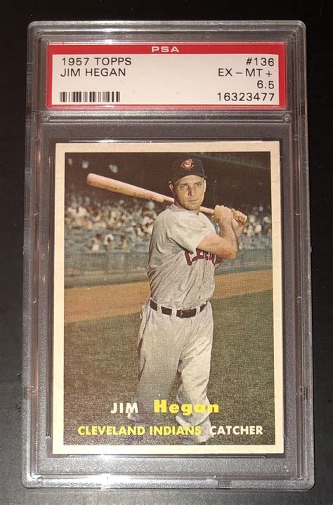 Topps Jim Hegan Psa Exmt Centered Cleveland Indians Set