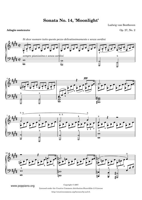 Beethoven Moonlight Sonata Op No Mov Sheet Music Pdf