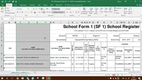 Deped School Form 1 Proper Formatting Youtube