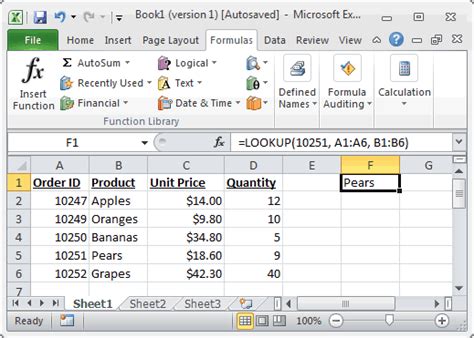 Ms Excel How To Use The Lookup Function Ws