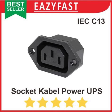 Jual Socket AC UPS C13 IEC Connector Power Plug C14 Female CPU PC Panel