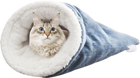 Cat Sleeping Bag Soft Plush Self Warming Cat Bag Cat Sleeping Bag Bed