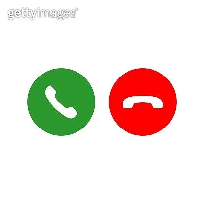 Accept And Decline Call Or Red And Green Yes No Buttons With Handset