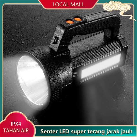 Jual Senter Led Super Terang Ipx Tahan Air Waterproof Power Bank