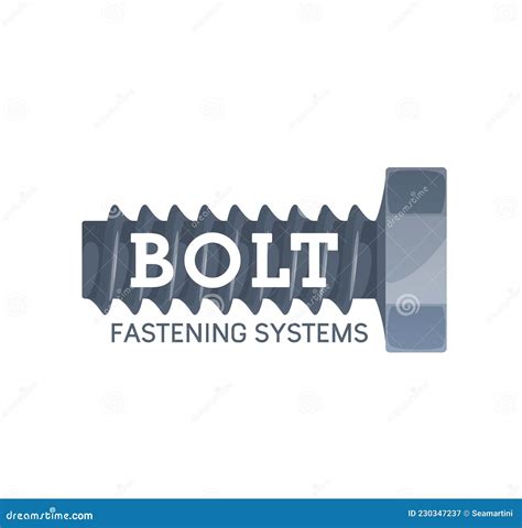 Steel Bolt Icon Metal Threaded Fastener Symbol Stock Vector